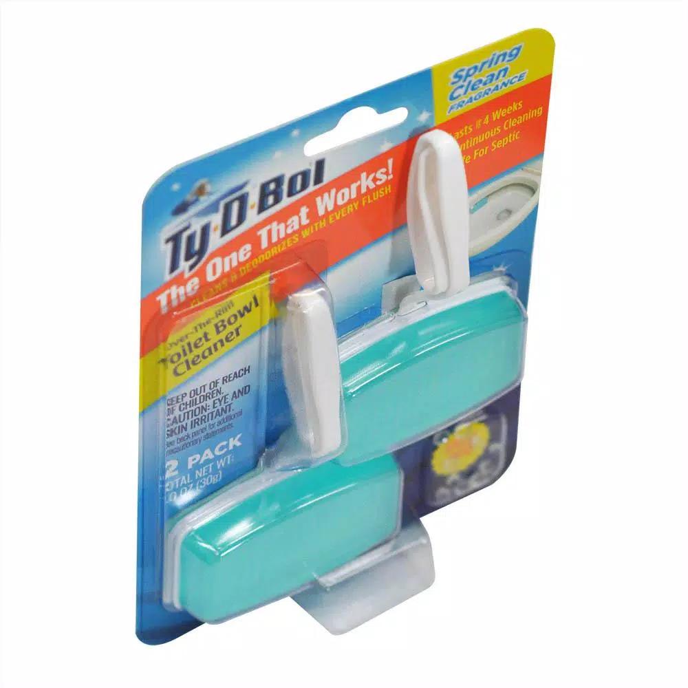 Ty-D-Bol 1 That Works Spring Clean Fragrance Toilet Bowl Cleaning Gel Rim Hangers, 6-Pack