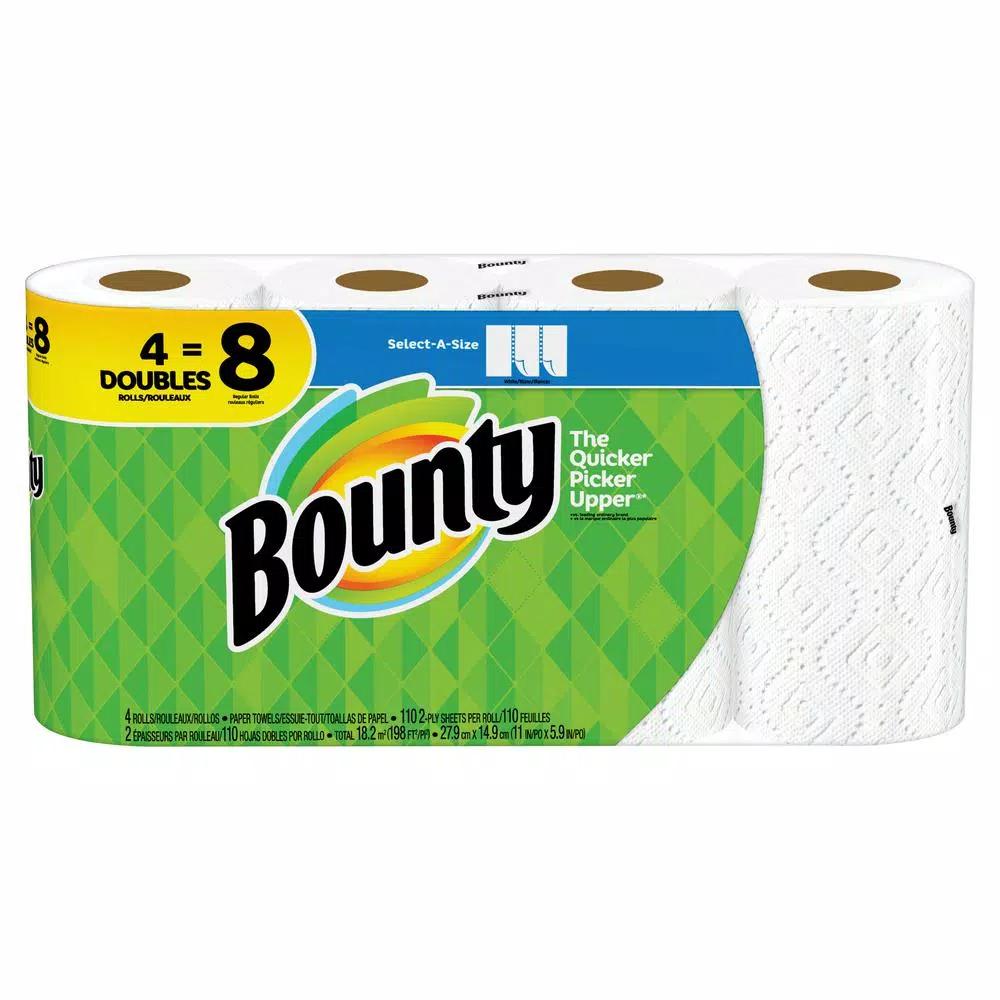 Bounty Select-A-Size White Paper Towel Rolls, 4 Double Rolls (6-Pack)