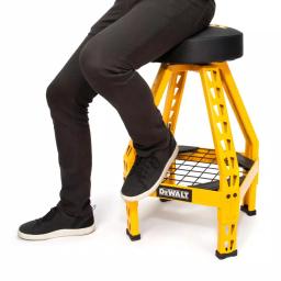 DEWALT Heavy-Duty Swivel Shop Stool with Storage Shelf, 300 lb Capacity, Steel Frame thumbnail 7