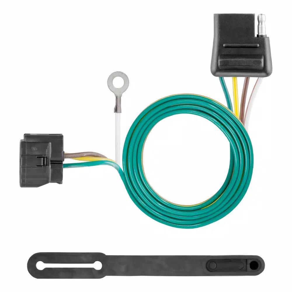 CURT RV Wiring Harness Add-On, 4-Way Flat Trailer Connector Kit