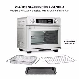 Ovente 1700W Stainless Steel Digital Air Fryer Rotisserie Convection Oven & Dehydrator, 25L thumbnail 5
