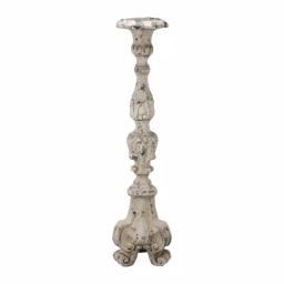 A & B Home 27.5 in. Magnesia Weathered White Metal Candlestick Candle Holder thumbnail 1