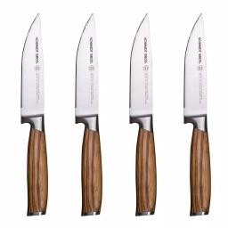 SCHMIDT BROS. Schmidt Brothers 4-Piece Zebra Wood Jumbo Steak Knife Set with Wood Gift Box thumbnail 1