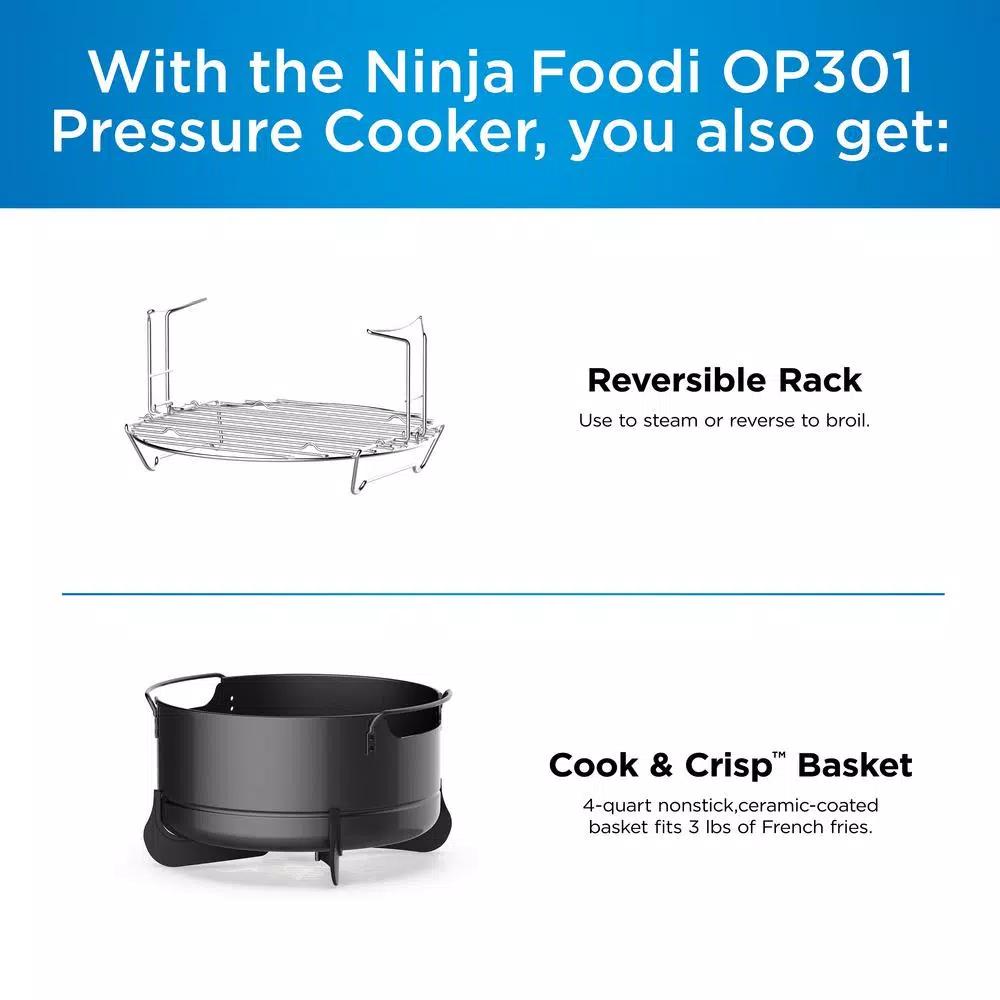 Ninja Foodi 6.5 Qt. Black Stainless Steel Electric Pressure Cooker and Air Fryer with TenderCrisp Technology
