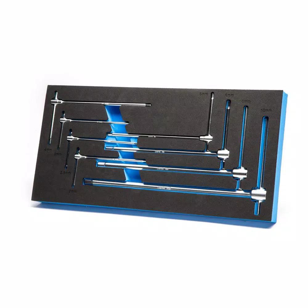 Capri Tools 8-Piece Metric Sliding T-Handle Hex Wrench Set with Mechanic's Tray