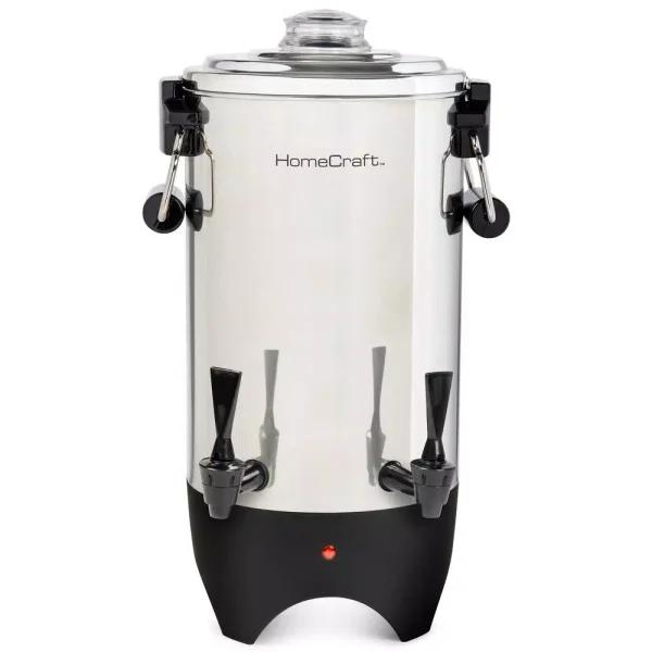 Nostalgia 45-Cup Stainless Steel Quick Brewing Coffee Urn with Double Spigot