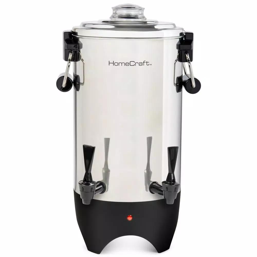 Nostalgia 45-Cup Stainless Steel Quick Brewing Coffee Urn with Double Spigot