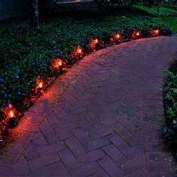 LUMABASE Electric Orange Halloween Pathway Lights with 8 Flickering Flame Effect Bulbs thumbnail 2
