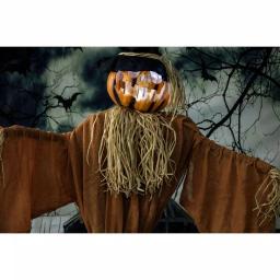 Haunted Hill Farm 6 ft. Animatronic Moaning Jack-O-Lantern Scarecrow Halloween Prop thumbnail 8