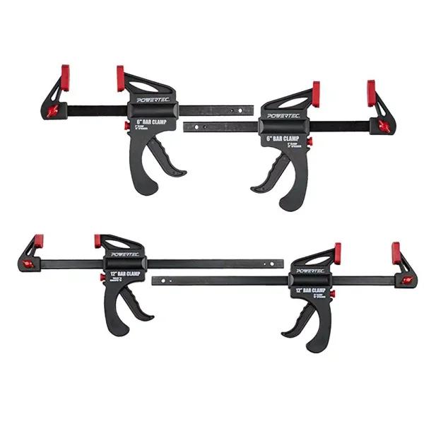 POWERTEC Quick Release Bar Clamp Set, 4-Pack (6 in. and 12 in.)