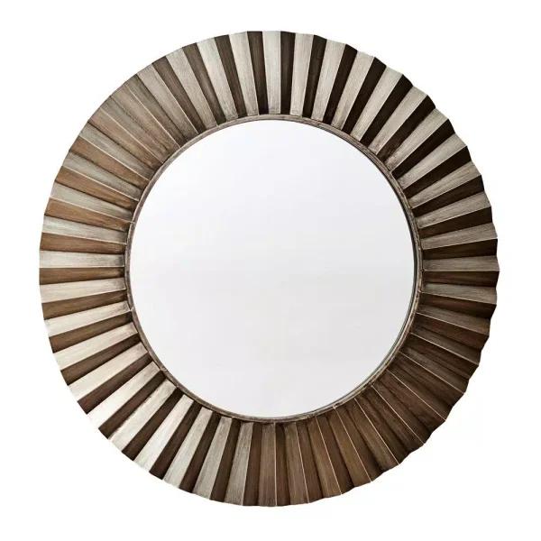 Household Essentials 37" Bronze Sunburst Round Wall Mirror - Contemporary Glam Accent Mirror
