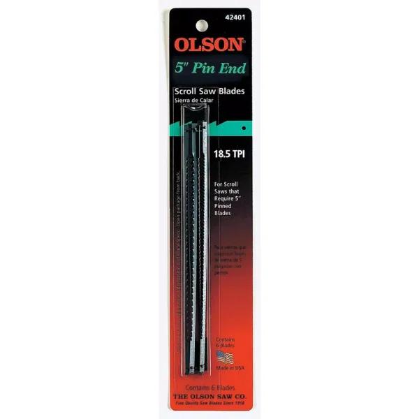 Olson Saw High Carbon Steel 5 in. Pin End Scroll Saw Blades, 18.5 TPI, 6-Pack