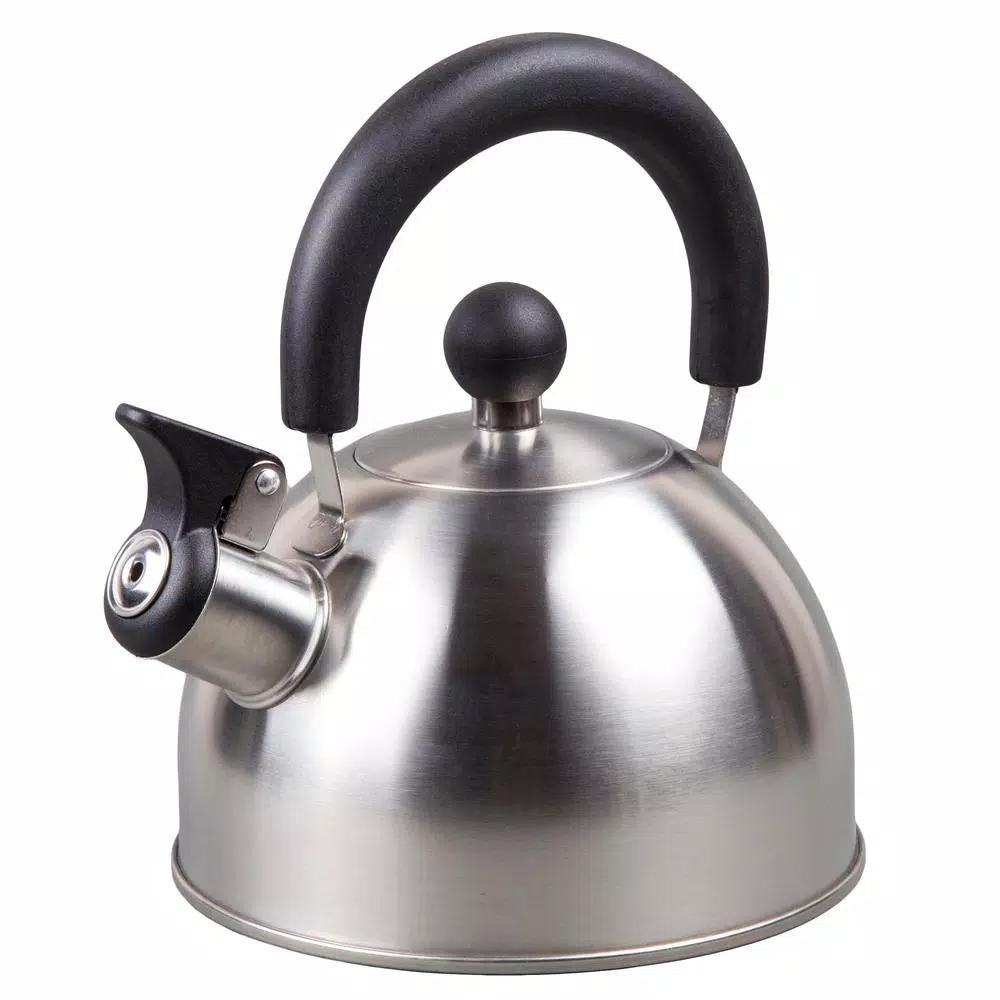 Creative Home Simplicity 6-Cup Brushed Stainless Steel Stovetop Tea Kettle with Whistle