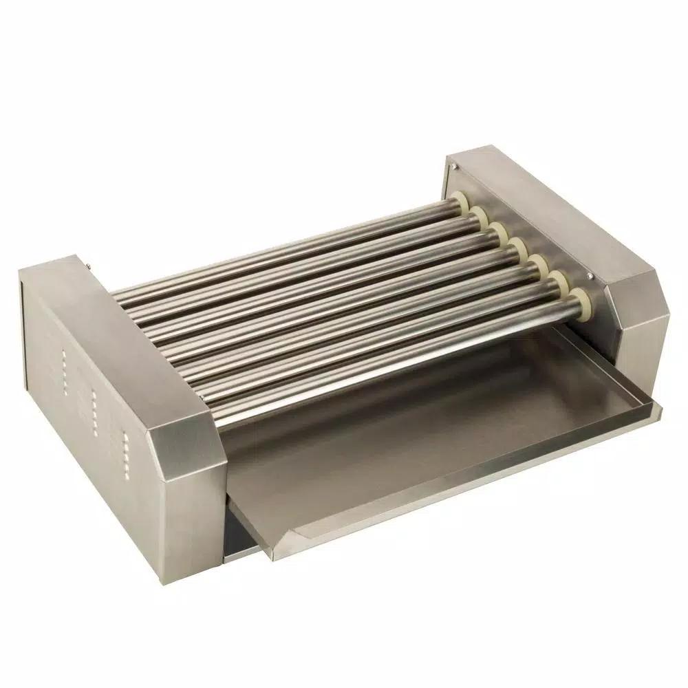 Funtime 187 sq. in. Stainless Steel Hot Dog Roller Grill, Dual Temperature Control