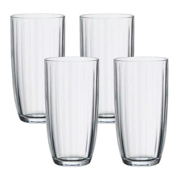 Villeroy & Boch Artesano Clear Large Tumbler Set, 20.29 oz (4-Pack)