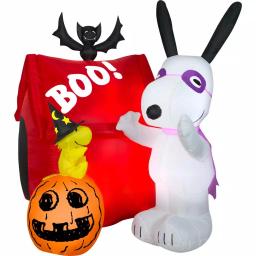Gemmy 6 ft. Snoopy Dog House Halloween Airblown Inflatable Decor thumbnail 2