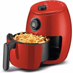 Maximatic Elite Platinum 2.1 Qt Red Air Fryer with Adjustable Timer and Convection Fan thumbnail 3