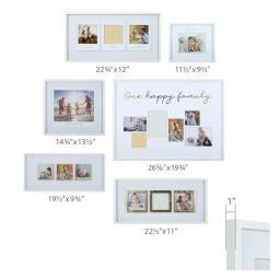 Pinnacle One Happy Family White and Gold Gallery Wall Photo Frame Set, 6 Piece Wood Frame Kit thumbnail 2