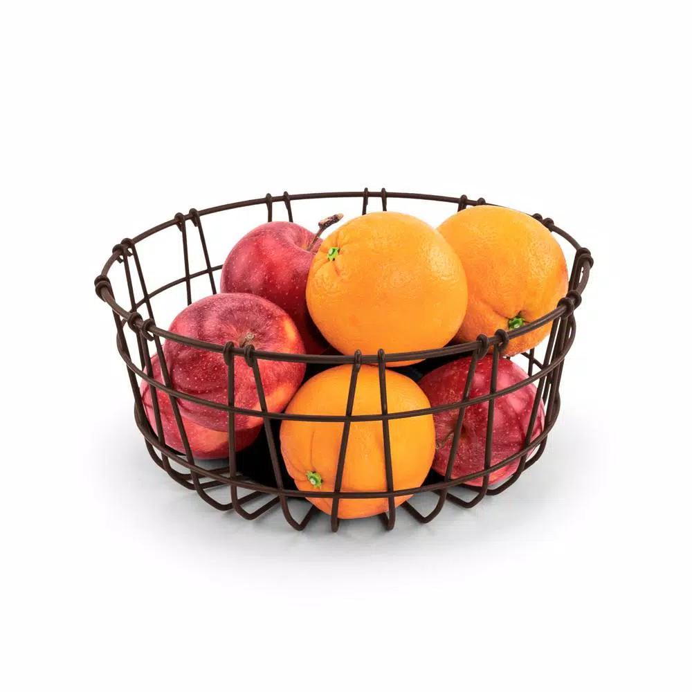 Spectrum Austin Bronze Steel Fruit Bowl - Rustic Farmhouse Design
