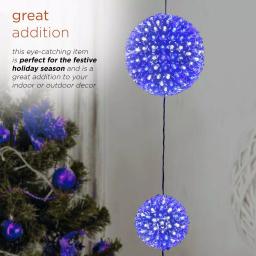 Alpine Corporation 37 in. 3-Tier Hanging Christmas Ornament with 350 Blue and White Chasing LED Lights thumbnail 4