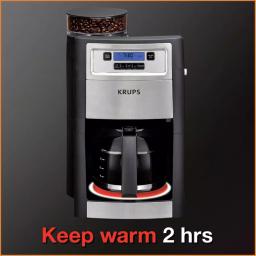 KRUPS Grind and Brew 10-Cup Stainless Steel Drip Coffee Maker with Built-In Conical Burr Grinder thumbnail 4