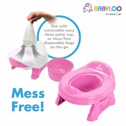 Babyloo 2-in-1 Portable Travel Potty for Toddlers with Collapsible Legs and Travel Bag - Pink thumbnail 8