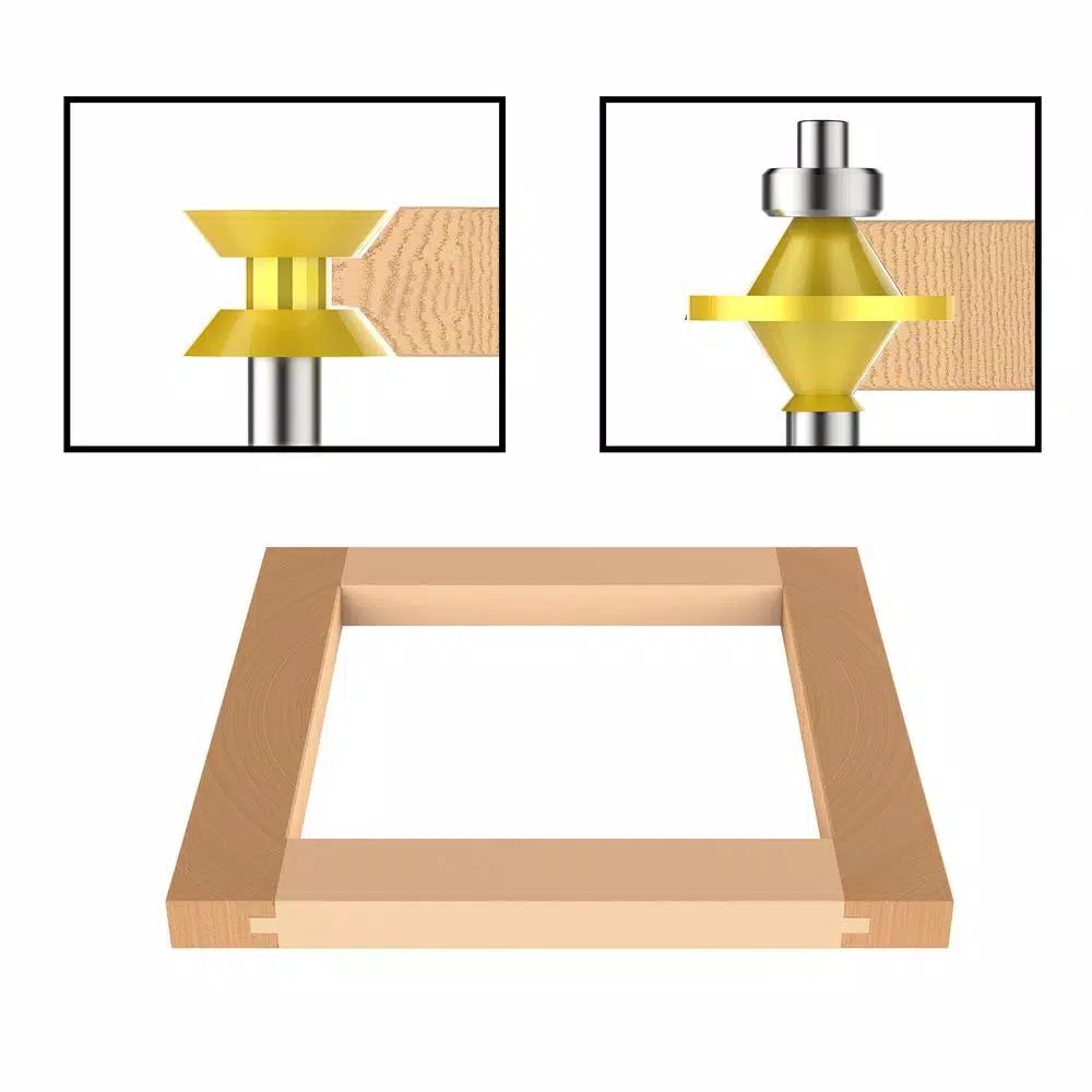 Stalwart Tungsten Carbide Tongue and Groove Router Bit Set with Wood Storage Case, 2-Piece