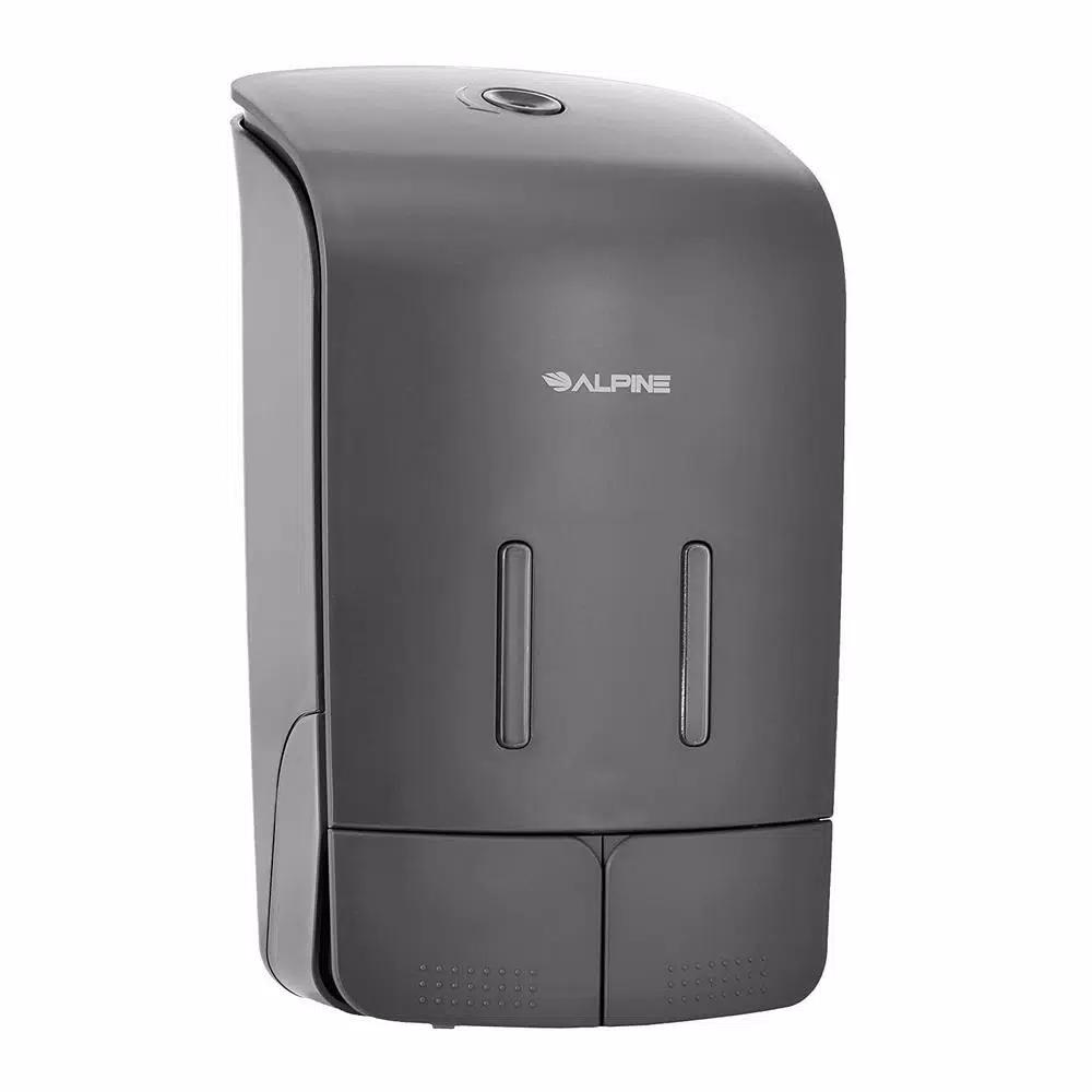 Alpine Industries Dual Soap and Hand Sanitizer Dispenser, 1100 ml, Gray