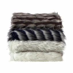 Unbranded Caron Navy Reversible Faux Fur and Micromink Throw Blanket, 50 in. x 60 in. thumbnail 2