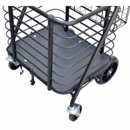 Milwaukee Heavy-Duty Steel Shopping Cart with Accessory Basket, Black thumbnail 3