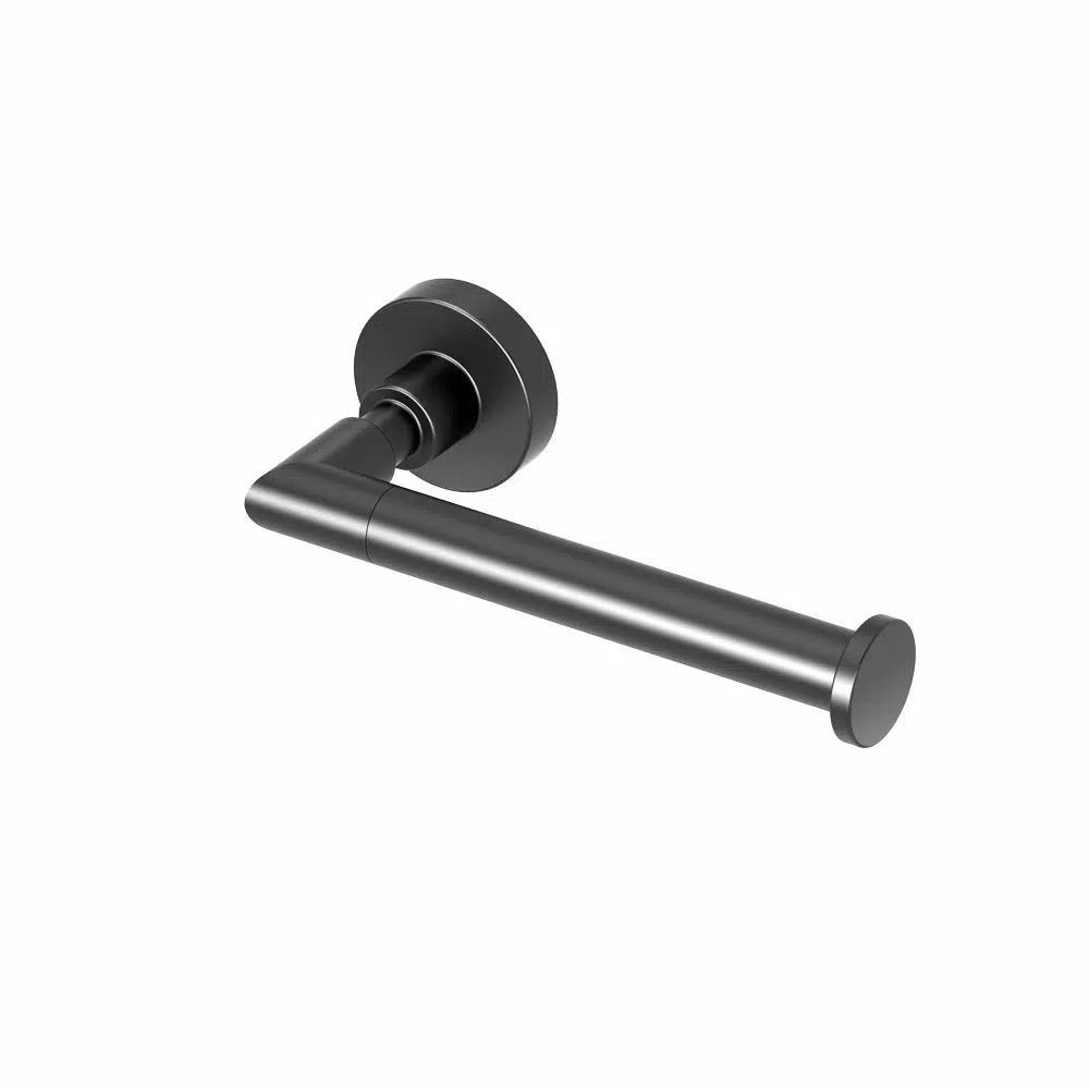 Gatco Venue Euro Single Post Toilet Paper Holder, Matte Black
