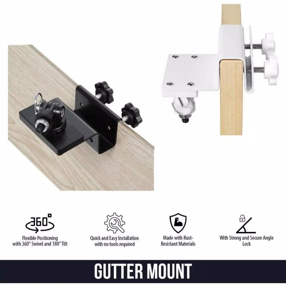 Wasserstein Weatherproof Gutter Mount for Blink Outdoor, XT and XT2 Cameras, 2-Pack, White