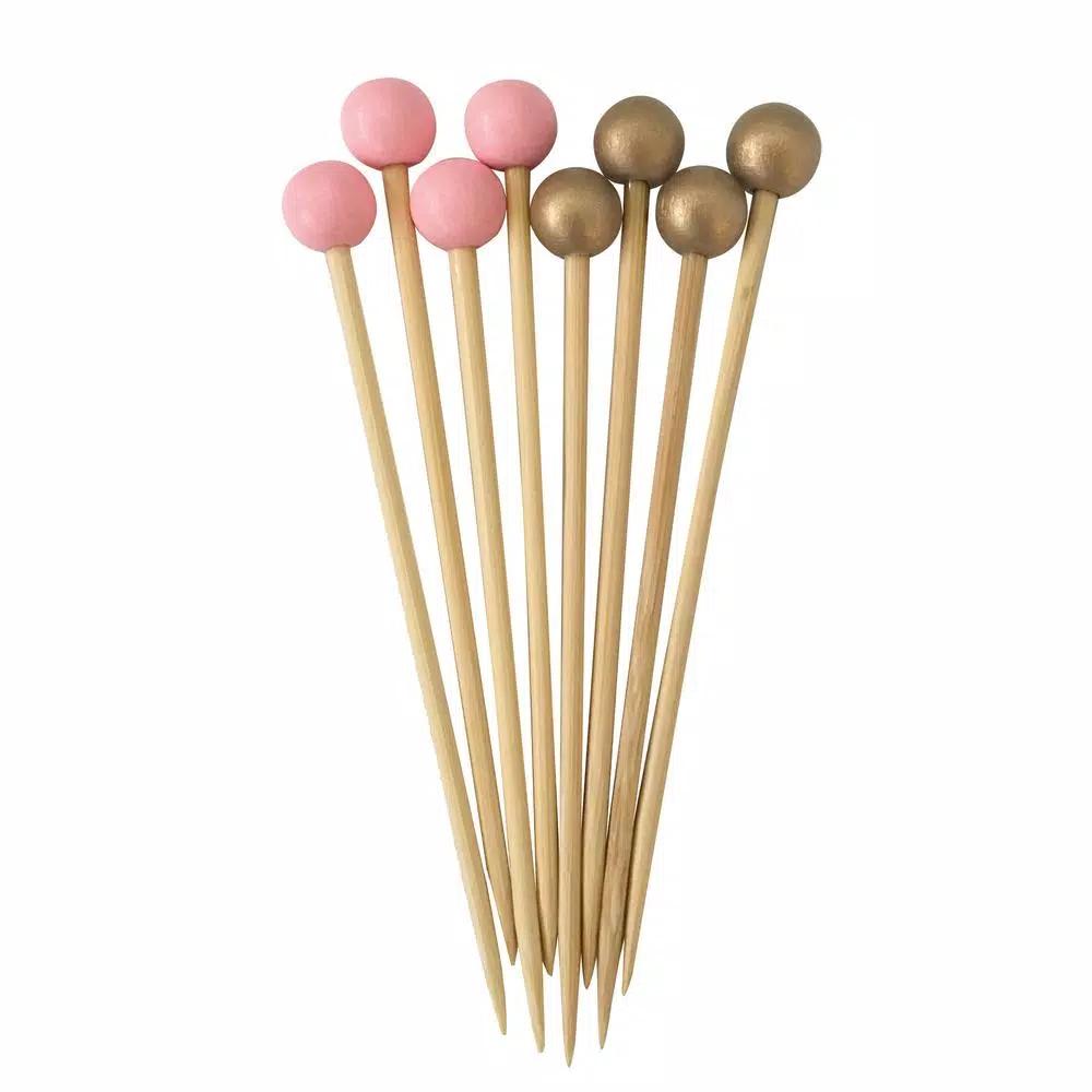 Sugar Plum Party SugarPlum Confetti 24-Piece Assorted Wood Small Food Picks for Cocktails and Appetizers