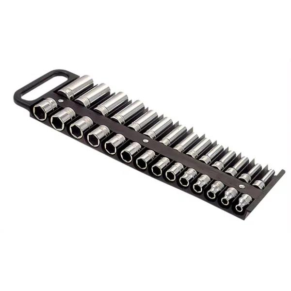Lisle Magnetic 3/8 in. Drive Socket Holder, Holds 28 Sockets up to 1 in. or 24 mm