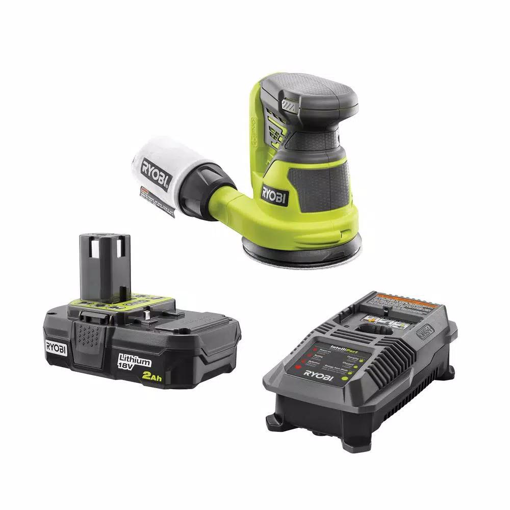 RYOBI 18V ONE+ 5 in. Random Orbit Sander Kit with 2.0 Ah Battery and Charger