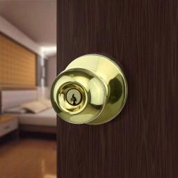 Toledo Fine Locks Polish Brass Keyed Entry Door Knob Set, Classic Style thumbnail 3