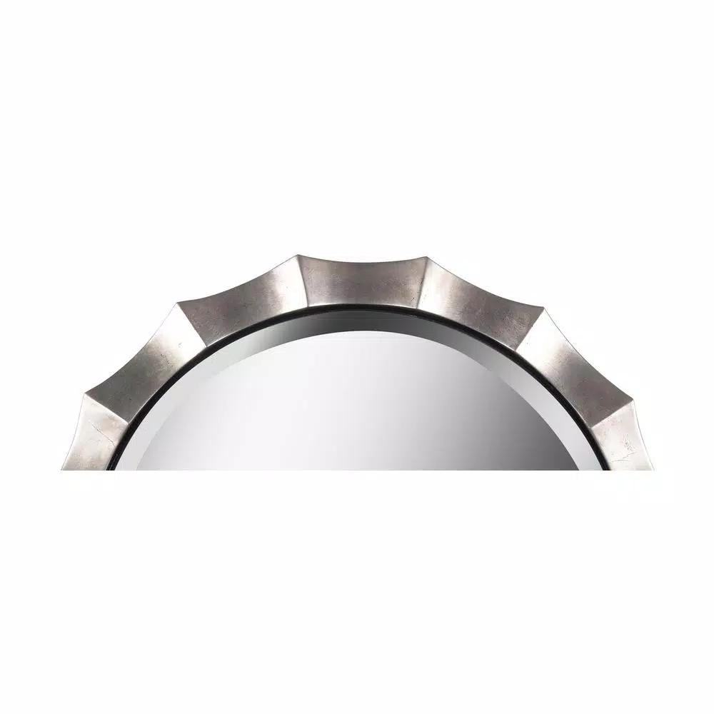 Kenroy Home Chorale 34 in. Round Silver Contemporary Accent Mirror