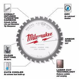 Milwaukee 5-3/8 in. 30T Carbide Metal & Stainless Steel Circular Saw Blade thumbnail 3