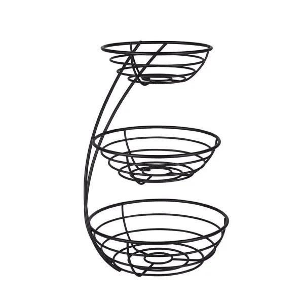 Spectrum Diversified Euro Arched 3-Tier Steel Fruit Basket & Countertop Organizer