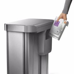 simplehuman 15 Gallon Dual Compartment Stainless Steel Step Trash Can and Recycling Bin thumbnail 7