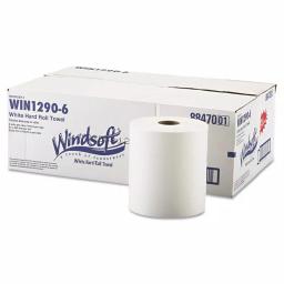 Windsoft Hardwound Roll Towels, 8 in. x 800 ft, White, 1-Ply (6 Rolls per Carton) thumbnail 2