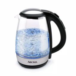 AROMA 7-Cup Black Glass Electric Kettle with Digital Temperature Display, 1.7L Cordless Pouring thumbnail 4