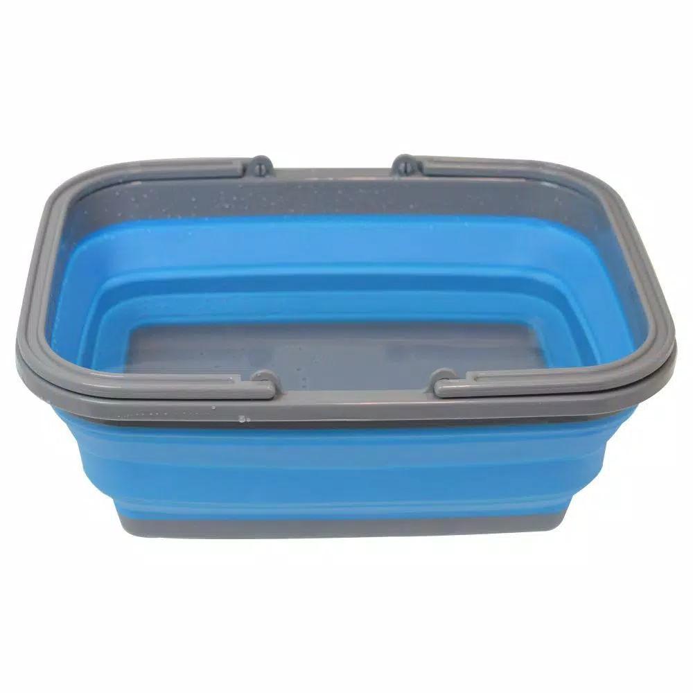 Southern Homewares 2.4 Gal. Blue Collapsible Bucket with Handle