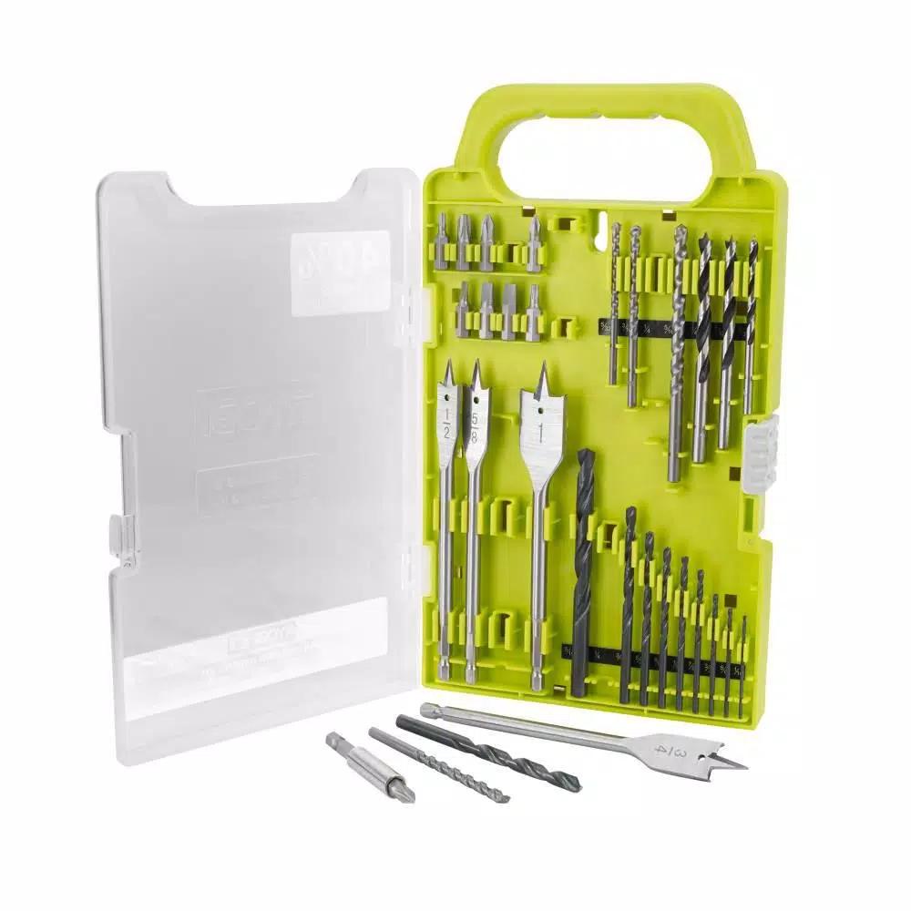RYOBI 18V ONE+ Cordless 4-Tool Combo Kit with 31-Piece Bit Set, 2 1.5 Ah Batteries, Charger and Bag