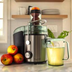 Megachef Stainless Steel Centrifugal Juicer, 800W Dual Speed Juice Extractor thumbnail 6