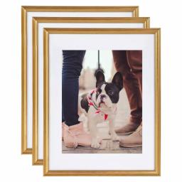 Kate and Laurel Adlynn Gold Picture Frame Set, 3-Piece Gallery Wall Collection, Fits 11x14 in. or 14x18 in. thumbnail 1