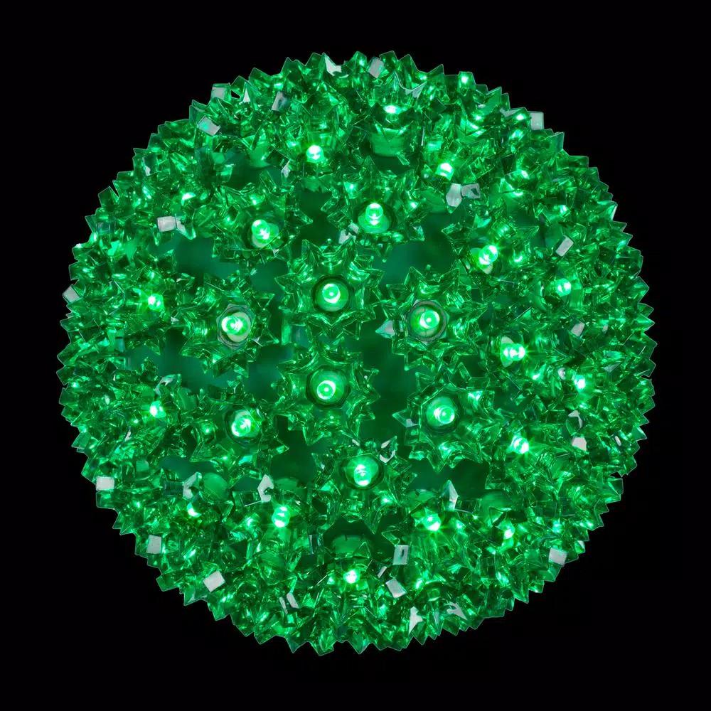 Wintergreen Lighting 7.5 in. 120-Light Green LED Decorative Starlight Sphere