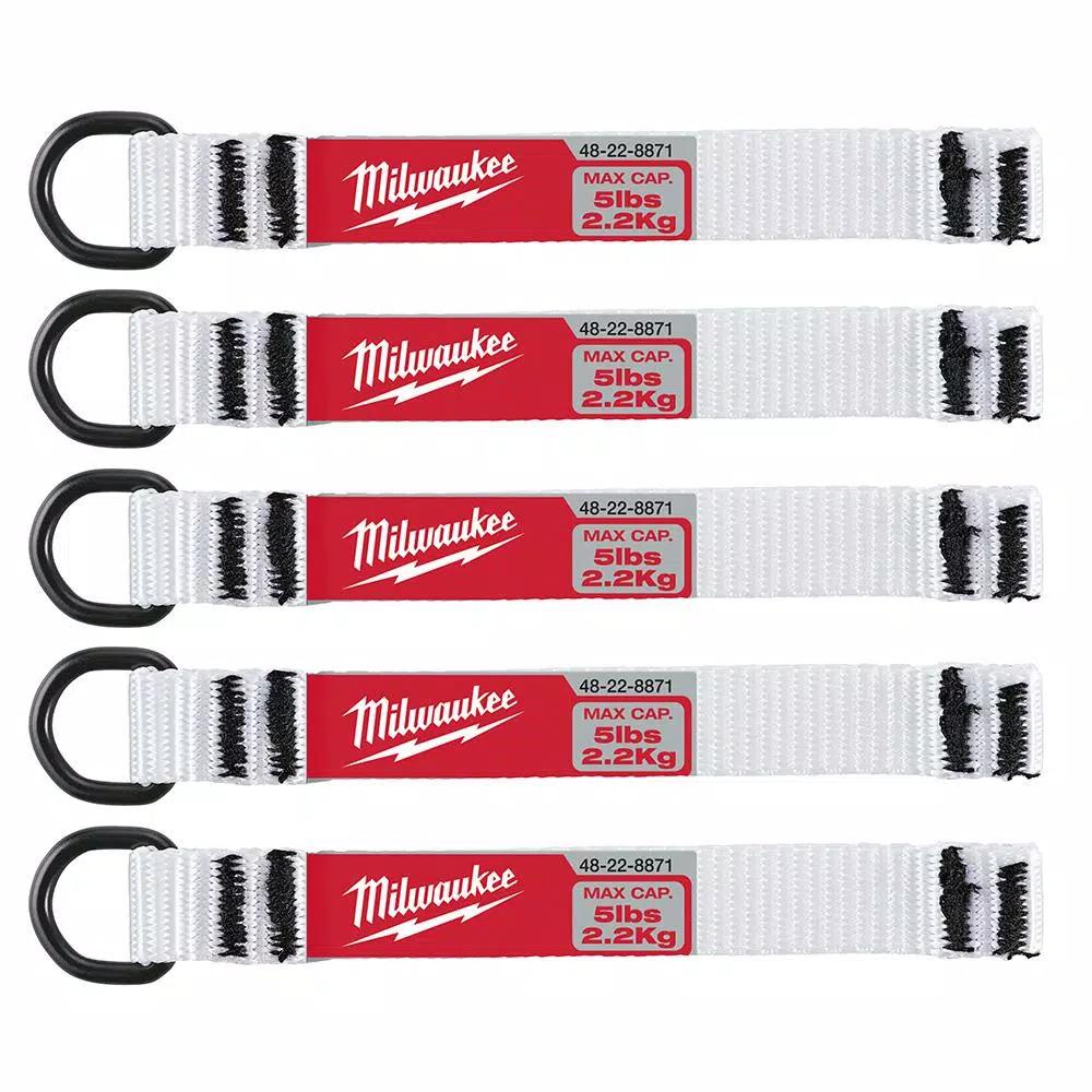 Milwaukee 5 lbs. D-Ring Lanyard Attachment, 5-Piece Nylon Webbing Set