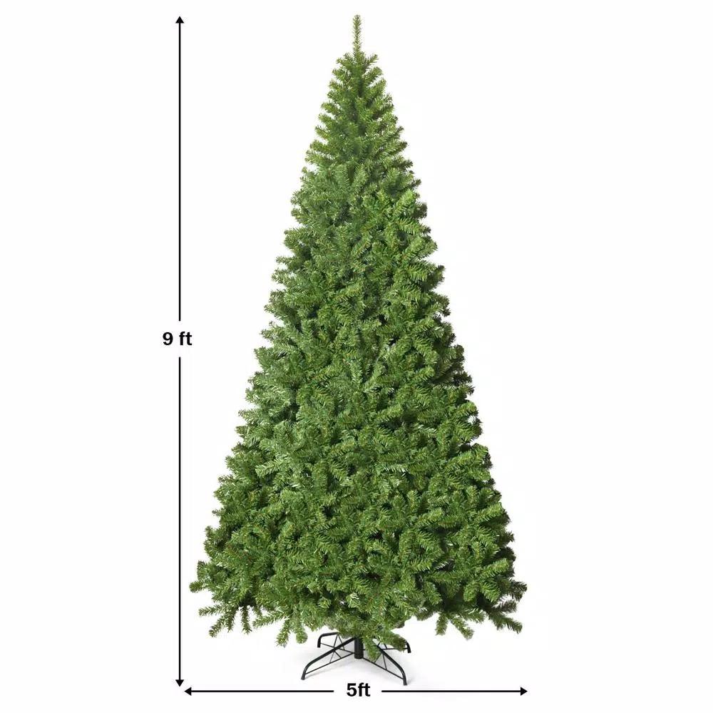 Costway 9 ft. Slim Fraser Fir Artificial Christmas Tree, Unlit Green with 2094 Tips