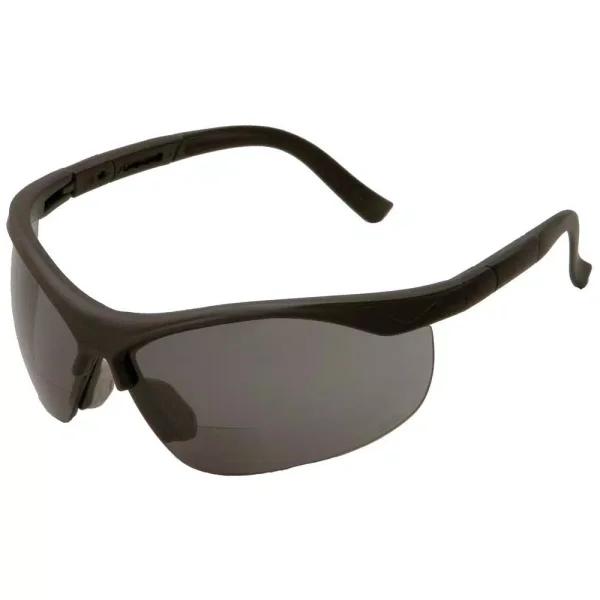 ERB 2.0 Power X Bifocal Safety Glasses - Black Frame, Gray Tinted Lens, ANSI Z87.1 High Impact